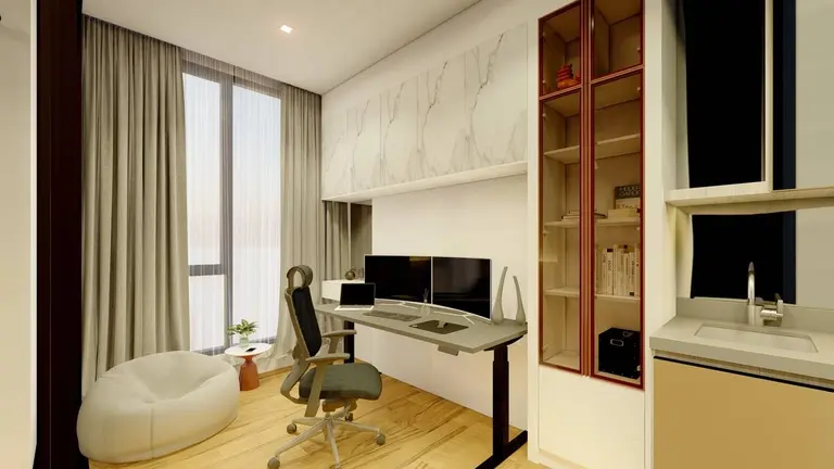 ห้องทำงานคอนโดสไตล์ Modern Luxury