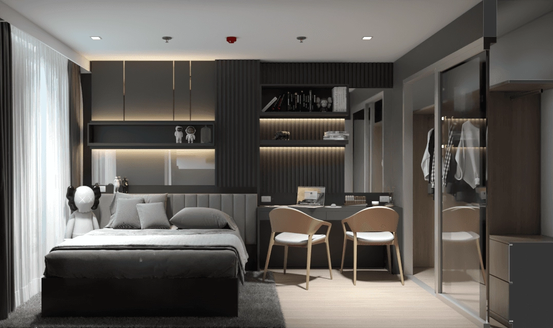 ห้องนอนคอนโดสไตล์ Modern