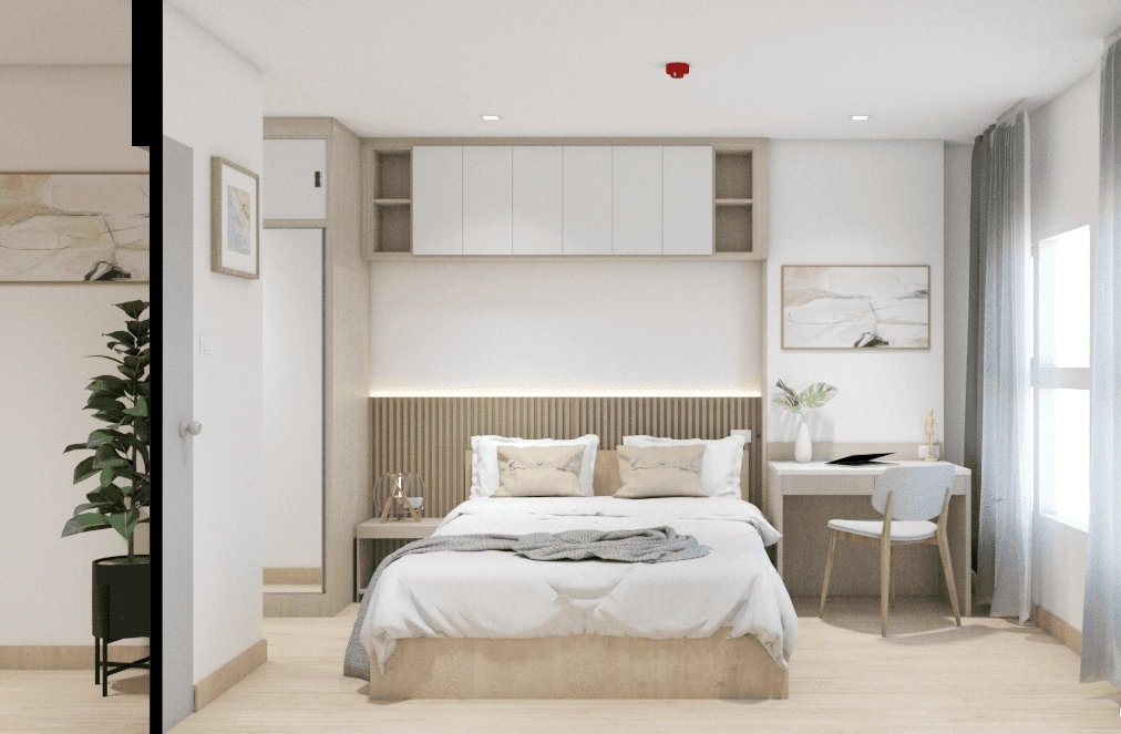 ห้องนอนคอนโดสไตล์ Minimal / Muji / Scandinavian